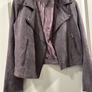 DO+BE Women's Suede Moto Jacket - Lavender